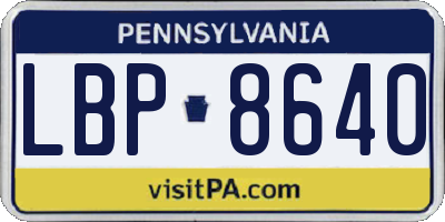 PA license plate LBP8640