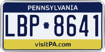PA license plate LBP8641