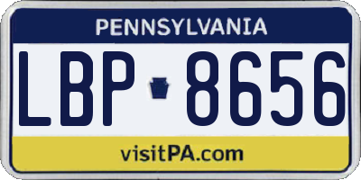 PA license plate LBP8656