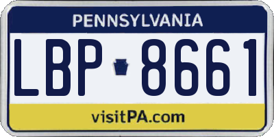PA license plate LBP8661