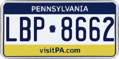 PA license plate LBP8662