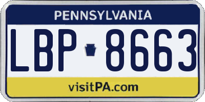 PA license plate LBP8663