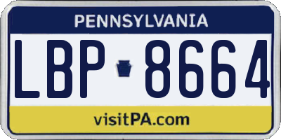 PA license plate LBP8664