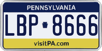 PA license plate LBP8666