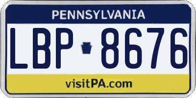 PA license plate LBP8676
