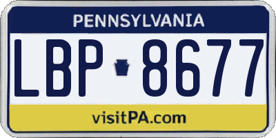 PA license plate LBP8677