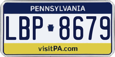 PA license plate LBP8679