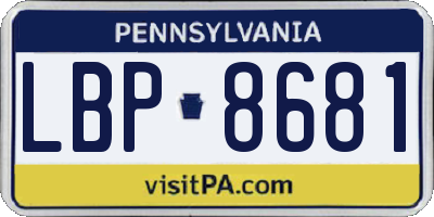 PA license plate LBP8681