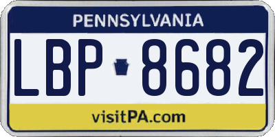 PA license plate LBP8682