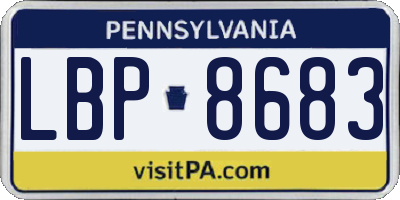 PA license plate LBP8683