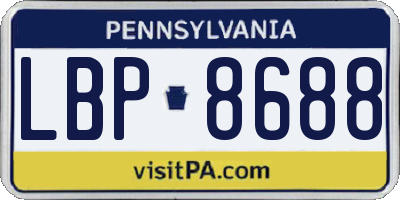 PA license plate LBP8688