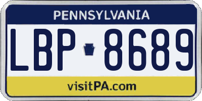 PA license plate LBP8689