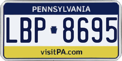 PA license plate LBP8695