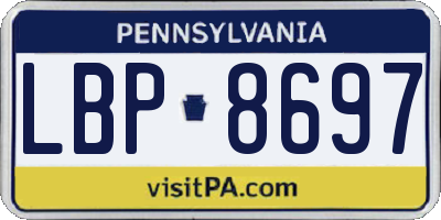 PA license plate LBP8697
