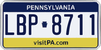 PA license plate LBP8711