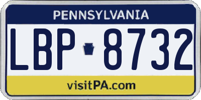 PA license plate LBP8732