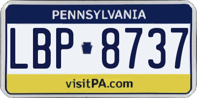 PA license plate LBP8737