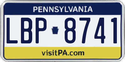 PA license plate LBP8741