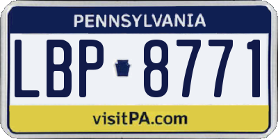 PA license plate LBP8771