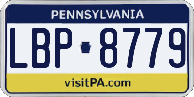 PA license plate LBP8779