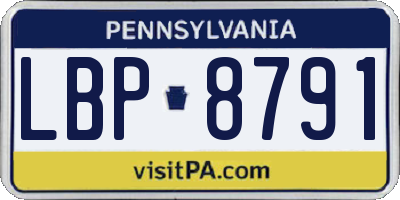 PA license plate LBP8791