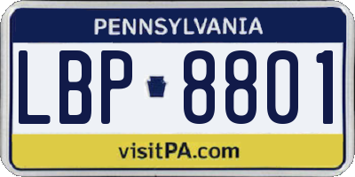 PA license plate LBP8801