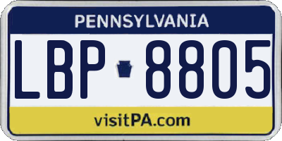 PA license plate LBP8805