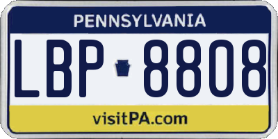 PA license plate LBP8808