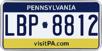 PA license plate LBP8812
