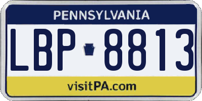 PA license plate LBP8813