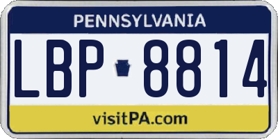 PA license plate LBP8814