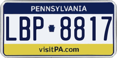 PA license plate LBP8817