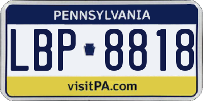 PA license plate LBP8818