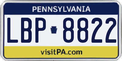 PA license plate LBP8822