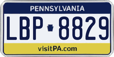 PA license plate LBP8829