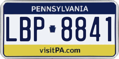 PA license plate LBP8841