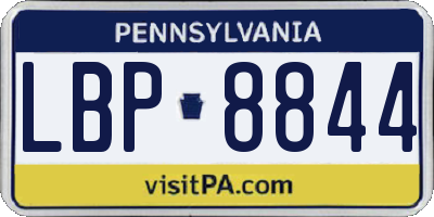 PA license plate LBP8844