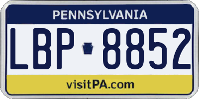 PA license plate LBP8852