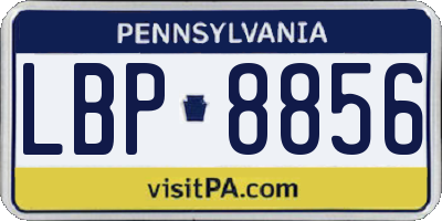 PA license plate LBP8856
