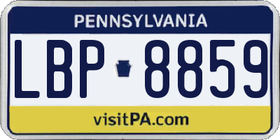 PA license plate LBP8859