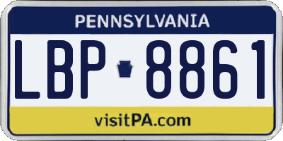 PA license plate LBP8861
