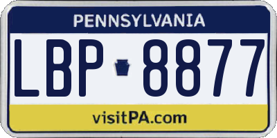 PA license plate LBP8877