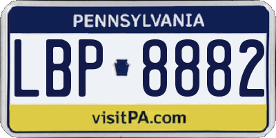 PA license plate LBP8882