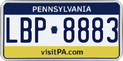 PA license plate LBP8883