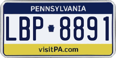 PA license plate LBP8891