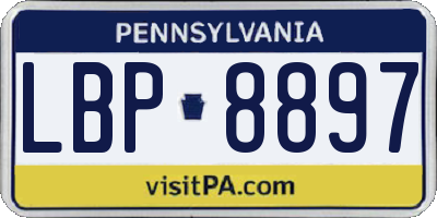 PA license plate LBP8897