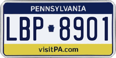 PA license plate LBP8901