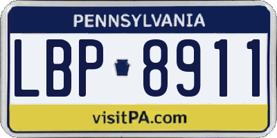 PA license plate LBP8911