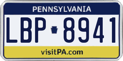 PA license plate LBP8941