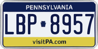 PA license plate LBP8957